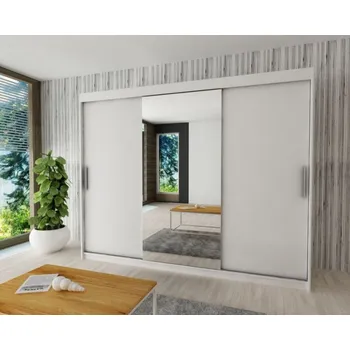 Šatní skříň Skříň s posuvnými dveřmi v šířce 250 cm TIMEA 1 - bílá