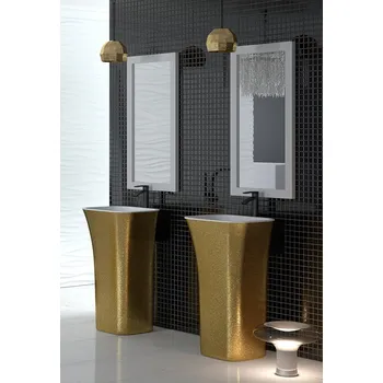 Umyvadlo Besco ASSOS 50 x 40 x 85 cm KEASSVSGLAM01 umyvadlo volně stojící zlaté