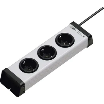 Elektrická zásuvka Ehmann 0200x00032301 Zásuvková lišta 3násobný šedá DE schuko zástrčka/zásuvky 1 ks