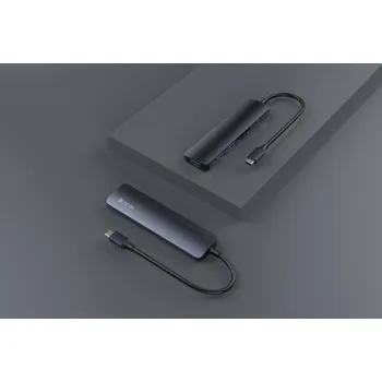 USB hub DEVIA HUB type-C-USB-čtečka 5v1 (USB hub s pěti výstupy)