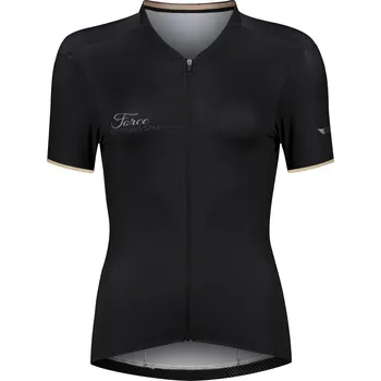 cyklistický dres FORCE dres F GOLD LADY kr. rukáv, černo-zlatý L
