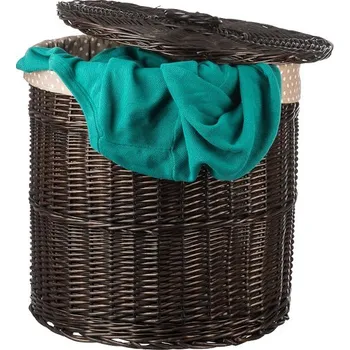 Koš na prádlo Proutěný koš na prádlo Vera tmavý obšitý