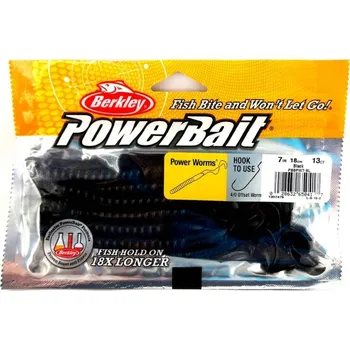 Umělá nástraha Berkley POWERBAIT POWER WORMS 18CM BLACK-13ks