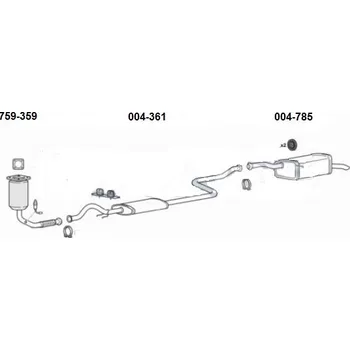 Zadní díl výfuku střední díl výfuku Bosal 004-361