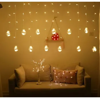 Vánoční dekorace Vánoční osvětlení řetěz koule 3m 108LED teplá bílá