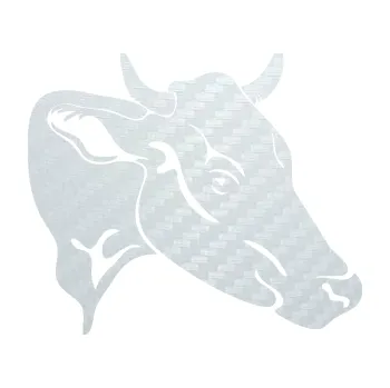 Samolepící dekorace Kráva 003 pravá (51 - 3D karbon bílý) SAMOLEPKA NA AUTO, NÁLEPKA, FÓLIE, POLEP, TUNING, VLASTNÍ TEXT, TISK, AUTOSAMOLEPKY.cz, POLEPY, OBRÁZEK, LOGO, 3D STICKERS