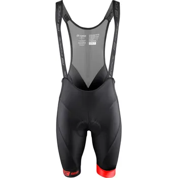 cyklistické kraťasy FORCE kraťasy F B51 se šráky a vložkou,černo-červené 3XL