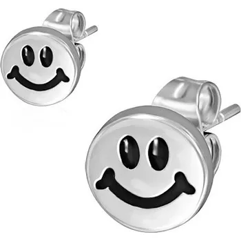 Náušnice Malé ocelové náušnice s usmívajícím se obličejem