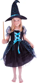 Karnevalový kostým Rappa Dětský kostým Čarodějnice Agáta černý/modrý e-obal