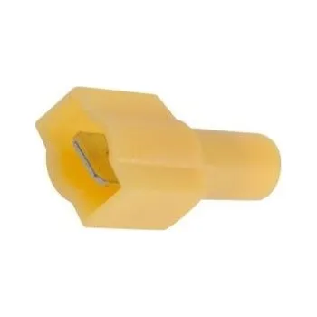 Síťový kabel Faston-konektor 6,3mm žlutý,kabel 2,6-6,7mm2 plná izolace