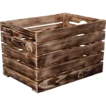 Opálená dřevěná bedýnka 46 x 32 x 30cm