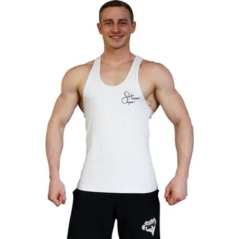 Pánské tílko Tílko s nápisem Superhuman - rovné/bílé XXL