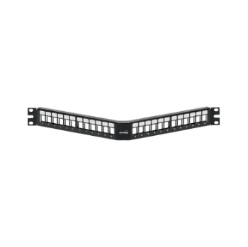 Patch panel 49256-H24 Patch panel úhlový pro 24 modulů Leviton QuickPort Atlas-X1 nebo eXtreme, 1RU, černý