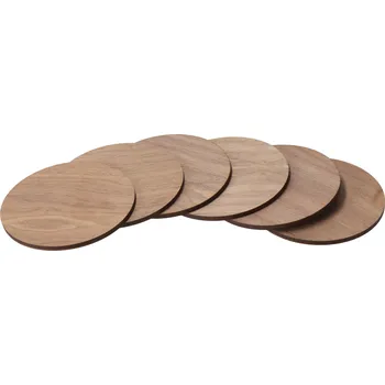 Podtácek Sada 6 kulatých podtácků z ořechu