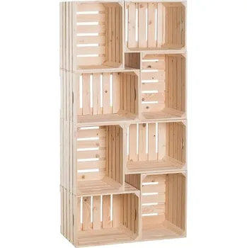 Knihovna Dřevěné bedýnky knihovna 140 x 70 x 30 cm