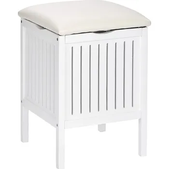Stolička Wenko Oslo koupelnová stolička s košem na prádlo 2v1 39 x 55 x 39 cm bílá