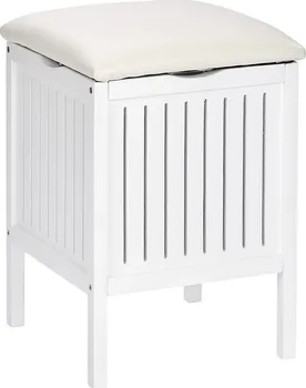 Stolička Wenko Oslo koupelnová stolička s košem na prádlo 2v1 39 x 55 x 39 cm bílá