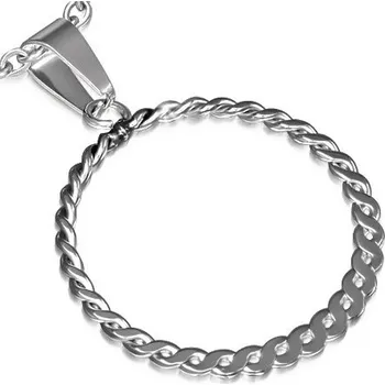 Přívěsek Ocelový přívěsek - kroucený kruh, dole lisovaný