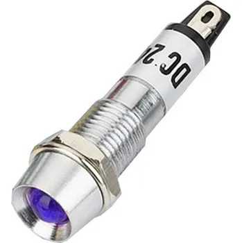 Polovodič kontrolka 12V LED modrá do otvoru 8mm
