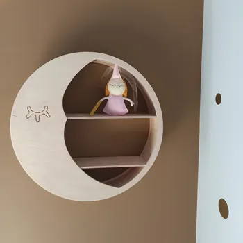 police MW Dřevěná police, měsíc 39 cm