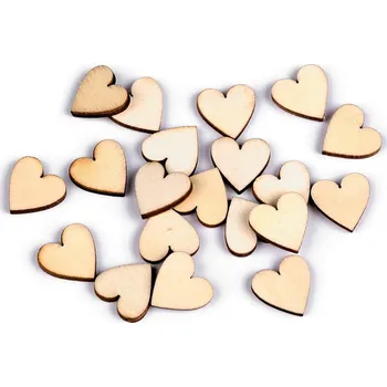 Dřevěné srdce k nalepení / dozdobení, barva 2 přírodní sv.