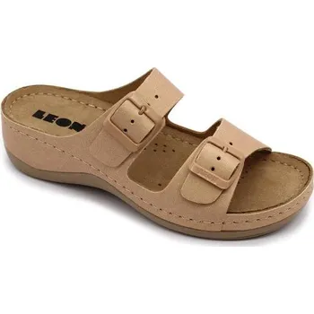 Dámská zdravotní obuv Leon 908 Dámská kožená zdravotní obuv - Béžová Velikost: 36