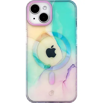 Pouzdro na mobilní telefon Covereon COLOR INK kryt s MagSafe na iPhone 14 - Rainbow
