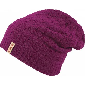 Sušička Kama pletená Merino čepice A123 144 - purpurová UNI
