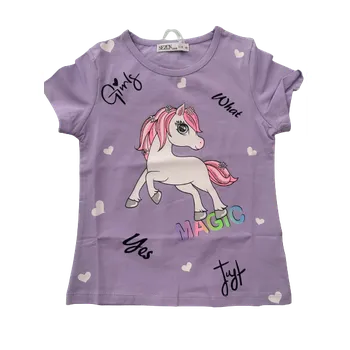 Dívčí tričko made in Italy Dívčí módní triko se sovičkou 23591 růžové,fialové barva: fialová, Rozměr: 128