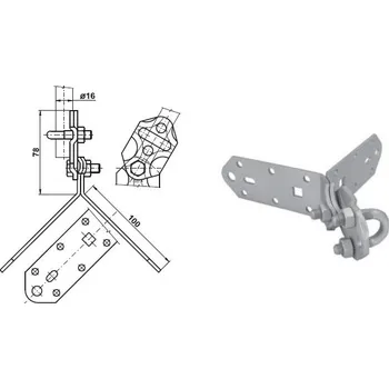 Hromosvod TREMIS VP025 / DOHRK ( FeZn ) držák oddáleného hromosvodu, rohový s kloubem