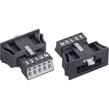 vypínač a zásuvka WAGO 890-715 síťový konektor WINSTA MINI zástrčka, rovná Počet kontaktů: 4 + PE 16 A černá 1 ks