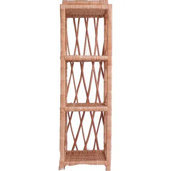 Drátěná police Proutěná polička na čtyři patra úzká (Úzká proutěná polička na čtyři patra – praktický regál na dekorace i úložné věci)