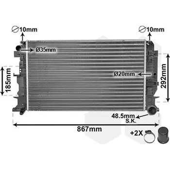 Chladič motoru Chladič, chlazení motoru VAN WEZEL 58002271
