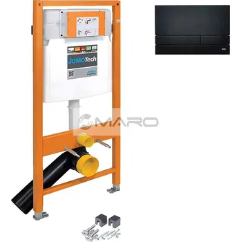 WC sada Jomo Modul pro závěsné WC do sádrokartonu JOMOTech SLK plus, 112 cm, tlačítko EXCLUSIVE 2.0, černé matné, 103-000000015