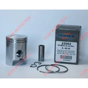 Píst motoru Píst Vertex MINARELLI 50 DL3,AIR COOLED 40,30 mm (NOM) (Píst Vertex MINARELLI 50 DL3,AIR COOLED 40,30 mm (NOM))