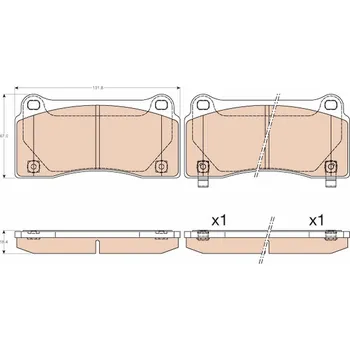Autodíl Sada brzdových destiček, kotoučová brzda TRW GDB3573