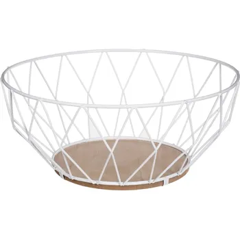 Atmosphera Košík na ovoce, kovový, bílý, Ø 28 cm