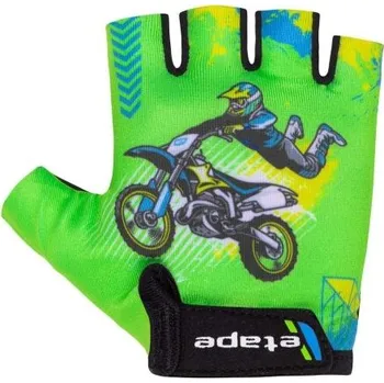 Cyklistické rukavice Cyklistické rukavice Etape TINY zelená-motorka Velikost: 7-8