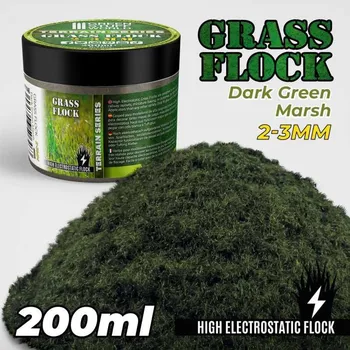 Plastikový model Static Grass Flock 2–3 mm – modelářský posyp mokřad tmavý (200 ml)