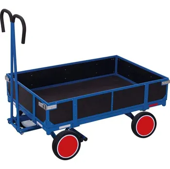 Plošinový vozík Ruční valníkový vůz VARIOfit, 1200 x 800 mm, nosnost 700 kg, se 4 bočnicemi, kola z plné gumy