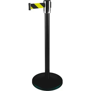 Dílenský regál Zahrazovací sloupek 2,7 m, černá – černá / žlutá, BASIC