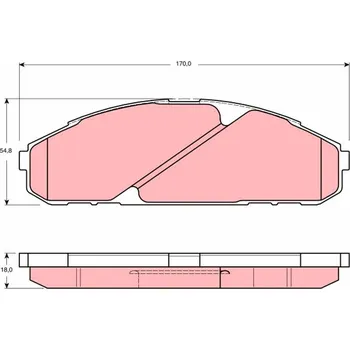 Brzdová destička Sada brzdových destiček, kotoučová brzda TRW GDB3394