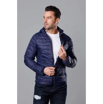 Tmavě modrá pánská prošívaná bunda s kapucí (HM112-4) odstíny modré XXL