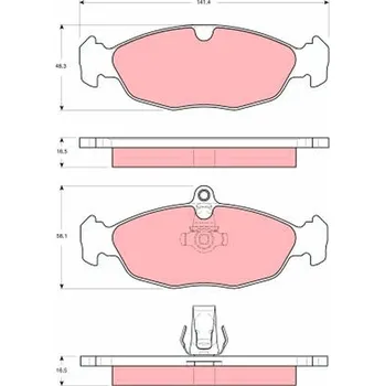 Brzdová destička Sada brzdových destiček, kotoučová brzda TRW GDB1569