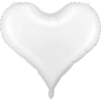 Foliový balonek srdce bílé - 75 cm