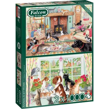 Puzzle Puzzle Falcon Zvířata doma, 2 × 1000 dílky + k objednávce puzzle zdarma