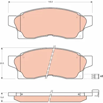 Brzdová destička Sada brzdových destiček, kotoučová brzda TRW GDB877