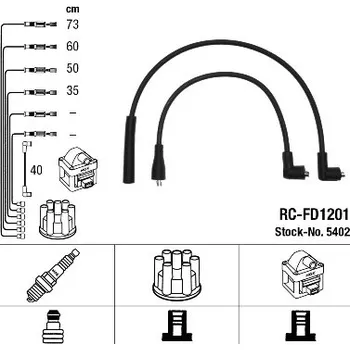 Zapalovací kabel Sada kabelů pro zapalování NGK 5402