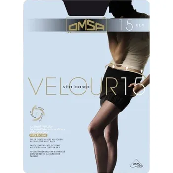 Dámské punčochy Silonky Omsa Velour 15 den Plus size Velikost: XL, Barva: Černá