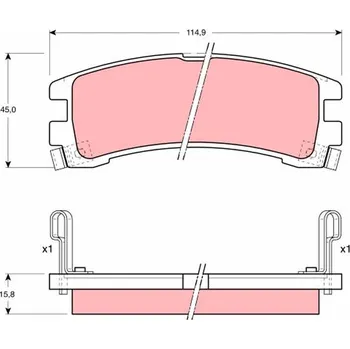 Brzdová destička Sada brzdových destiček, kotoučová brzda TRW GDB1018